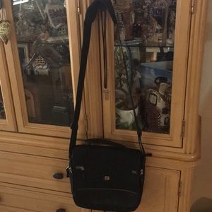 Black Swiss Army Padded Shoulder Bag